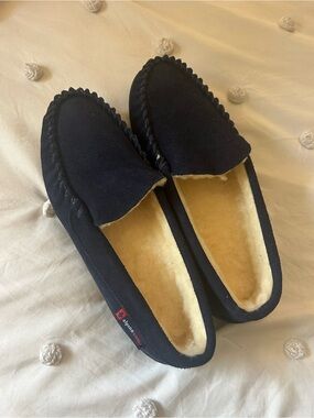 Alpine Swiss Navy Blue Slippers